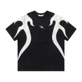 Flame Embroidery Color Block Tee