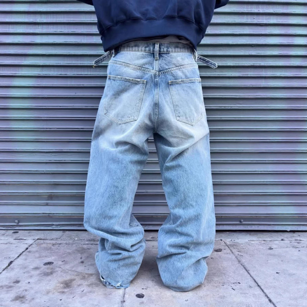 High-street American-style Ripped Jeans For Men