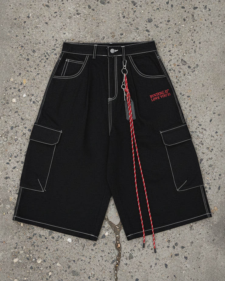 Multi-Pocket Workwear Cargo Shorts