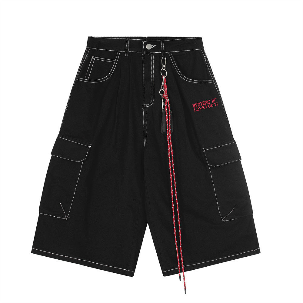 Multi-Pocket Workwear Cargo Shorts