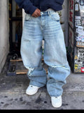 High-street American-style Ripped Jeans For Men