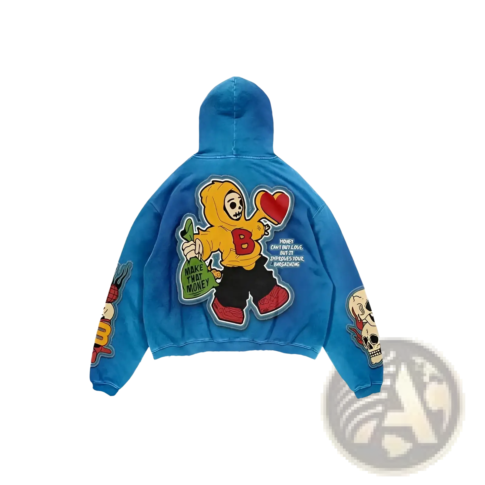 Retro 3D Graphic Oversized Hoodie