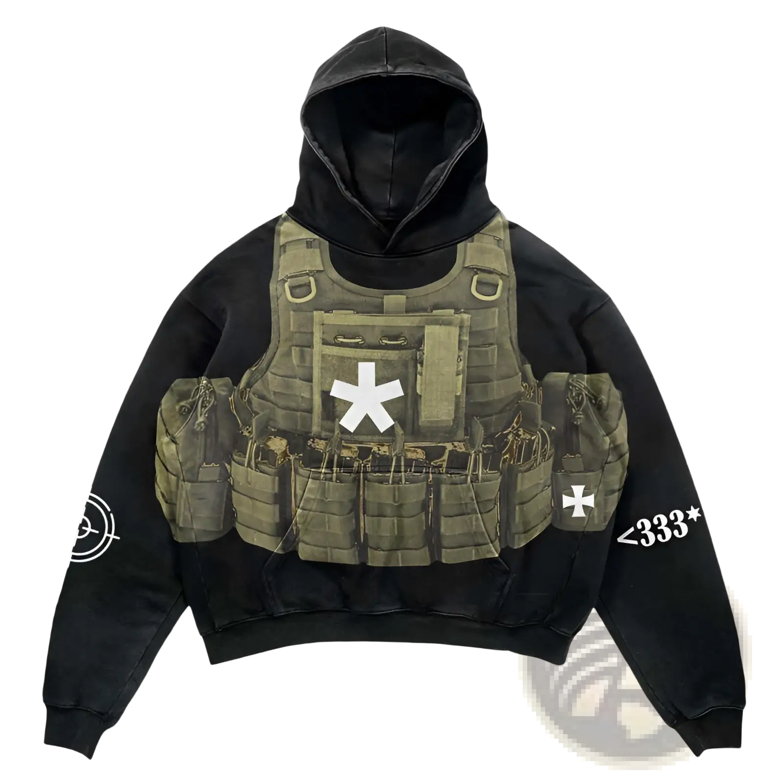 Retro 3D Graphic Oversized Hoodie